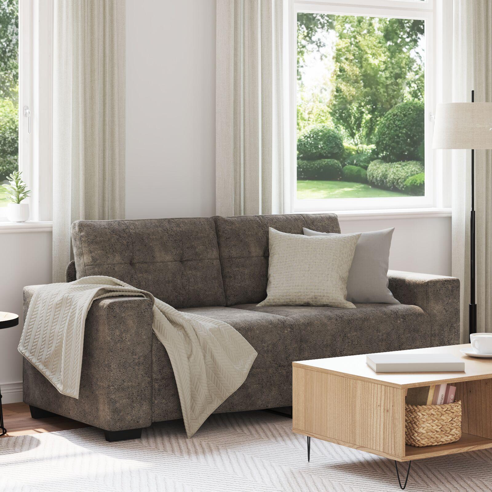 Sofa Loveseat Mørkegrå 140 cm Kunstlæder