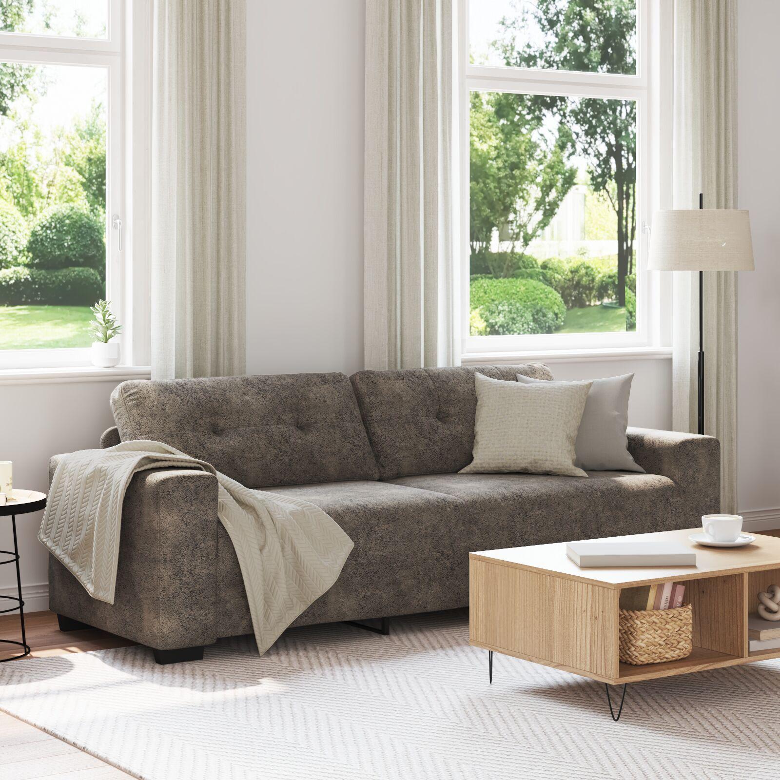 3-personers sofa - Mørkegrå - 180 cm - Kunstlæder