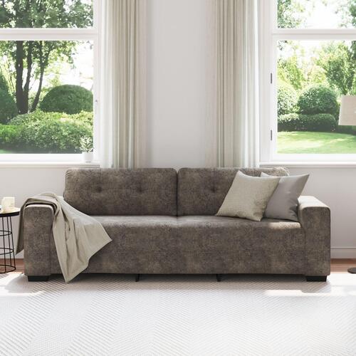 Mørkegrå Polyester stof Stor Plads til mange Rektangulær sofa