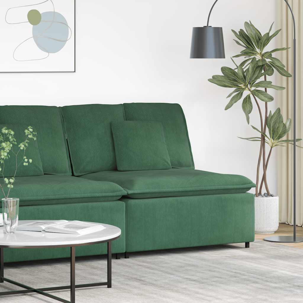 Modulopbygget sofacentermodul med hynder 100 cm mørkegrøn