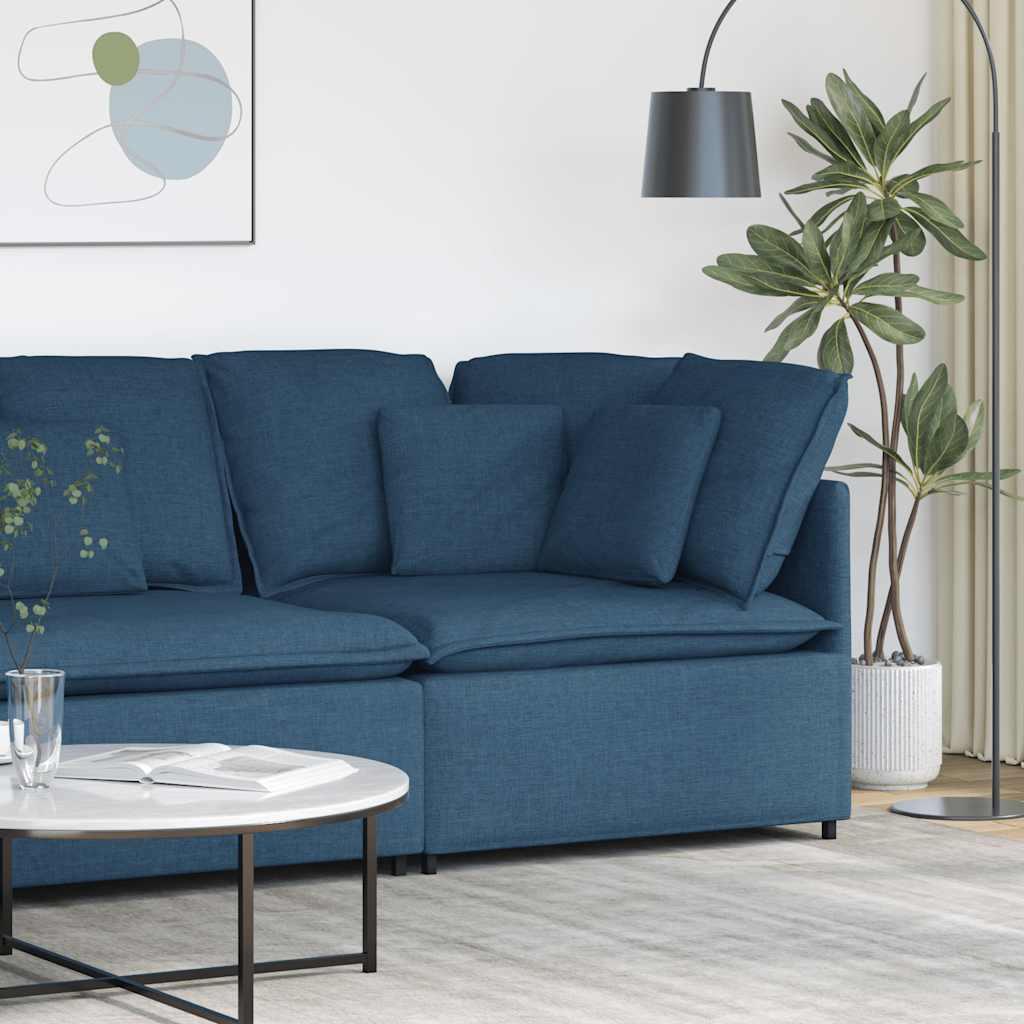 Modulsofa hjørnemodul med hynder 100 cm blå