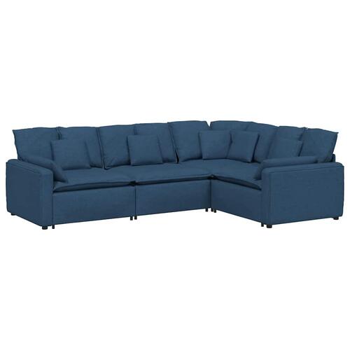Modulsofa med hynder stof blå