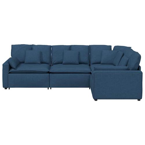 Modulsofa med hynder stof blå