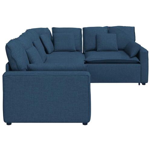 Modulsofa med hynder stof blå