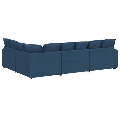 Modulsofa med hynder stof blå