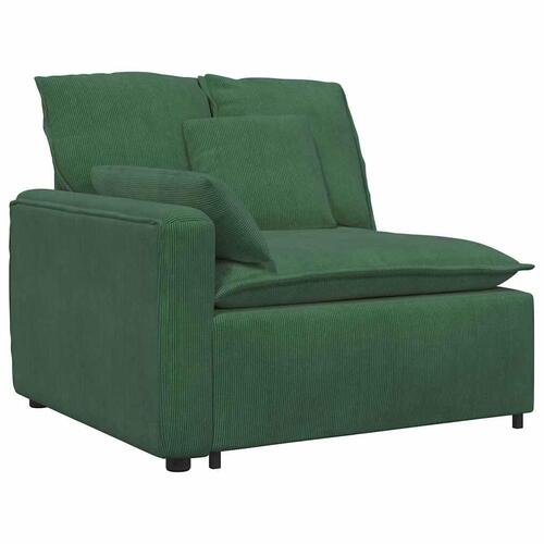 Modulsofa med hynder fløjl mørkegrøn