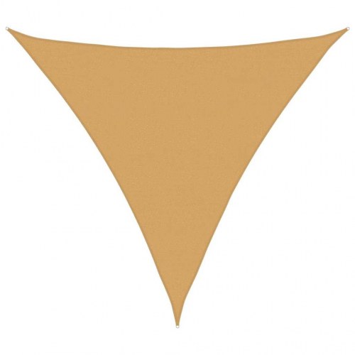 Solsejl trekantet 6 x 6 x 6 m - HDPE 160 g/m², sandfarvet