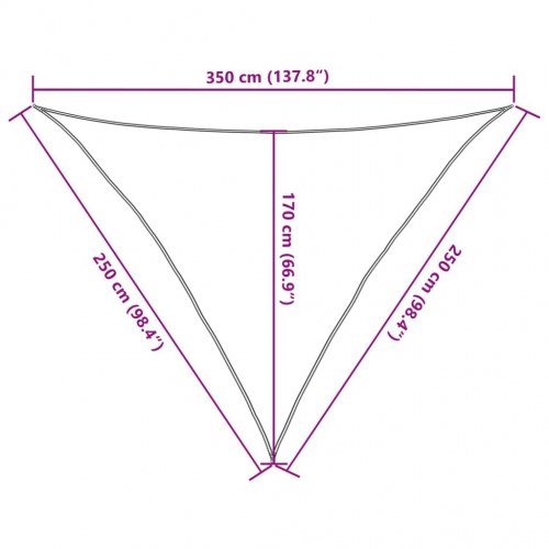 Solsejl trekant 2,5 × 2,5 × 3,5 m - HDPE 160 g/m², lysegrå