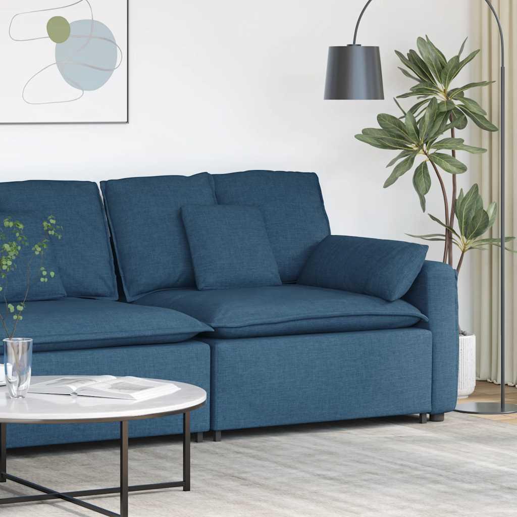 Modulopbygget sofaarmlænsendemodul med hynder 100 cm blå