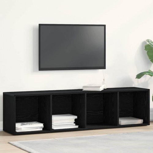 Bogreol i sort eg - 36 × 30 × 143 cm, konstrueret træ, 4 hylder