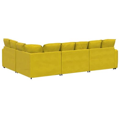 Modulsofa med hynder fløjl gul