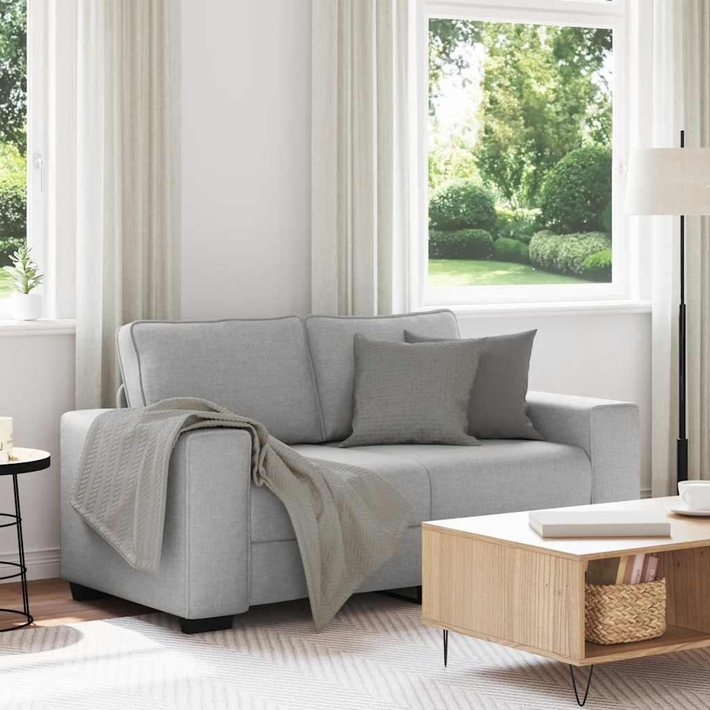 2-personers sofa i stof - 160×77×82 cm, skygrå
