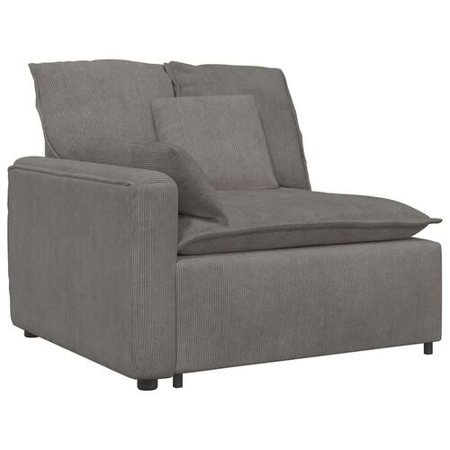 Modulsofa med hynder fløjlsstof lysegrå