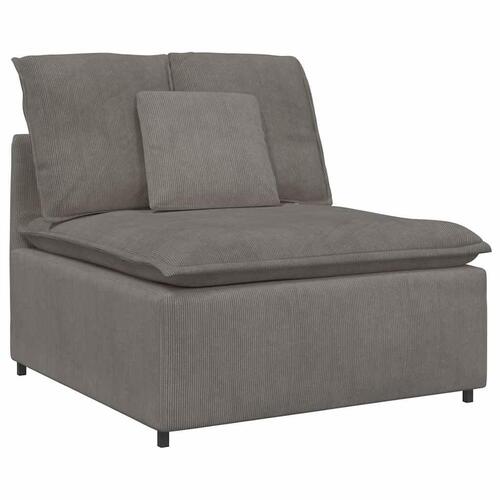 Modulsofa med hynder fløjlsstof lysegrå