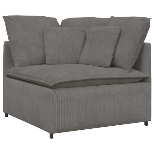 Modulsofa med hynder fløjlsstof lysegrå