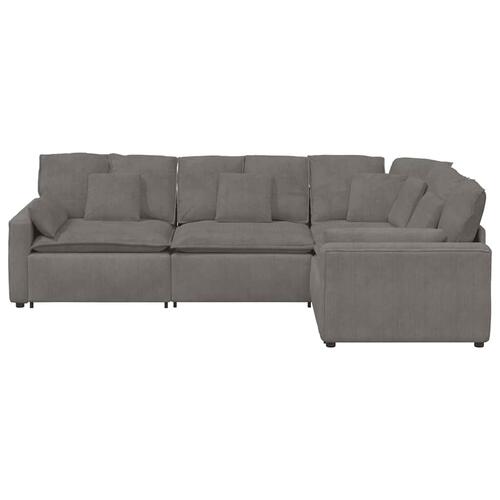 Modulsofa med hynder fløjlsstof lysegrå