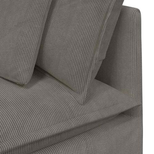 Modulsofa med hynder fløjlsstof lysegrå