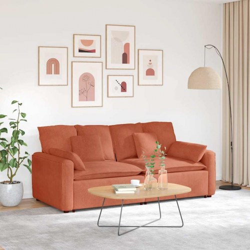 Modulsofa med hynder rød orange