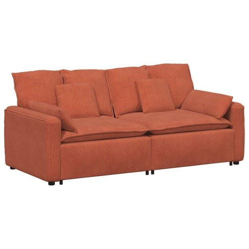 Modulsofa med hynder rød orange