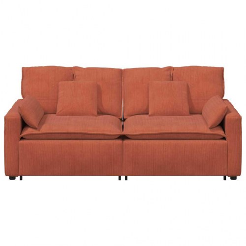 Modulsofa med hynder rød orange