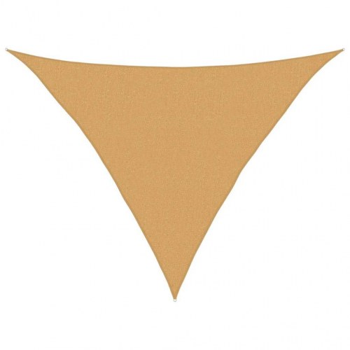 Solsejl trekantet 2,5 × 2,5 × 3,5 m - HDPE 160 g/m², sandfarvet