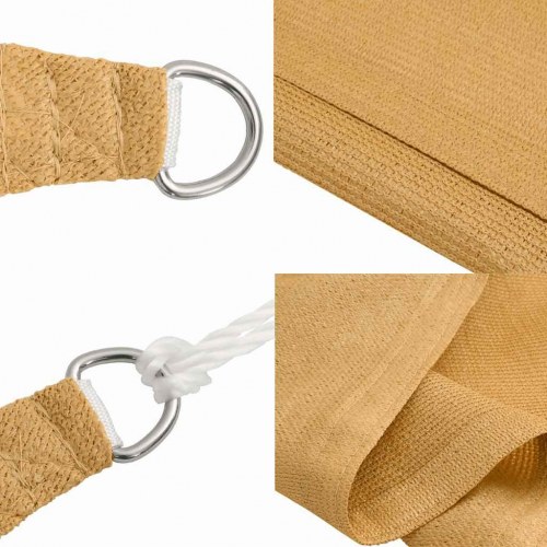 Solsejl trekantet 2,5 × 2,5 × 3,5 m - HDPE 160 g/m², sandfarvet