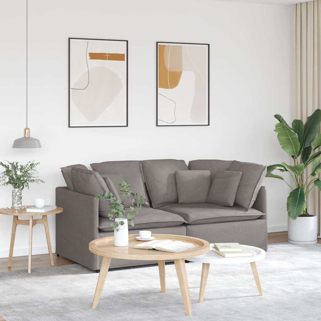 Modulsofa med hynder stof gråbrun