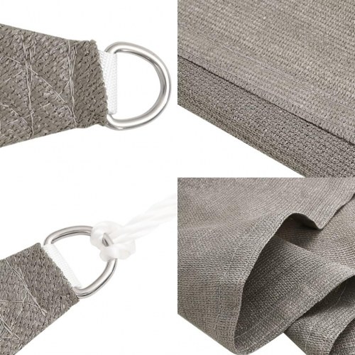 Solsejl 4x5x6,8 m 160 g/m² trekantet HDPE lysegrå