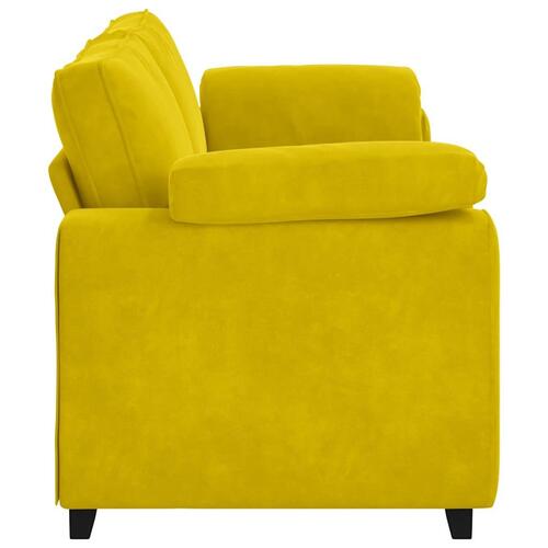 3-personers sofa 178 cm fløjl gul