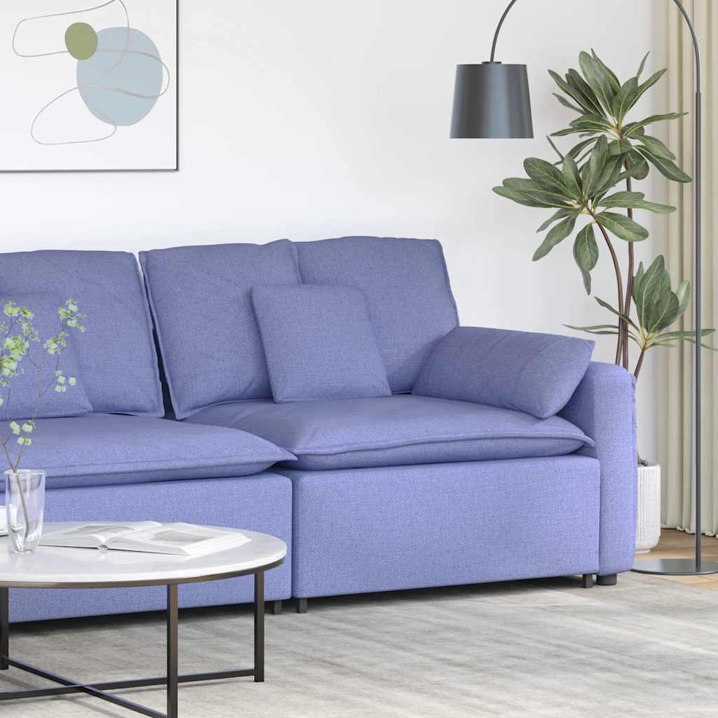Modulopbygget sofaarmlænsendemodul med hynder 100 cm jeansblå