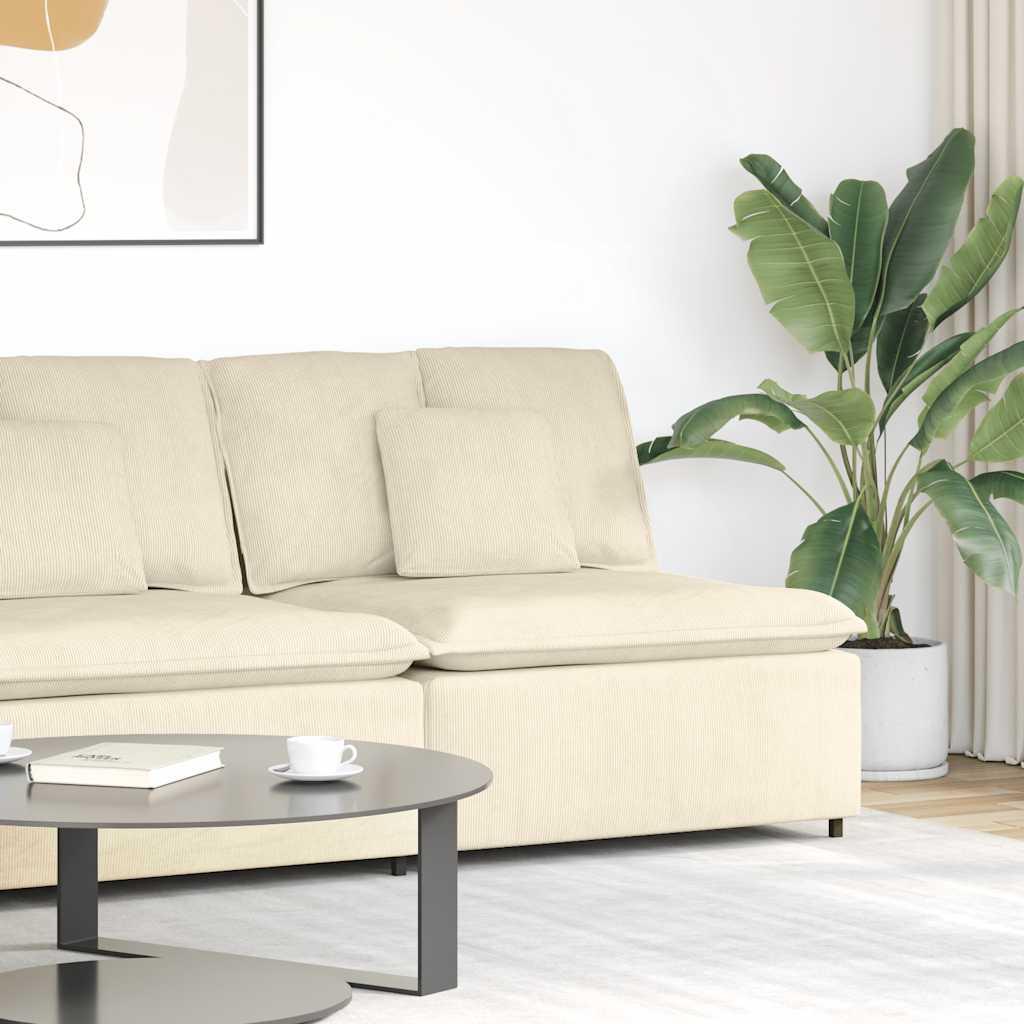 Modulopbygget sofacentermodul med hynder 100cm cremefarvet