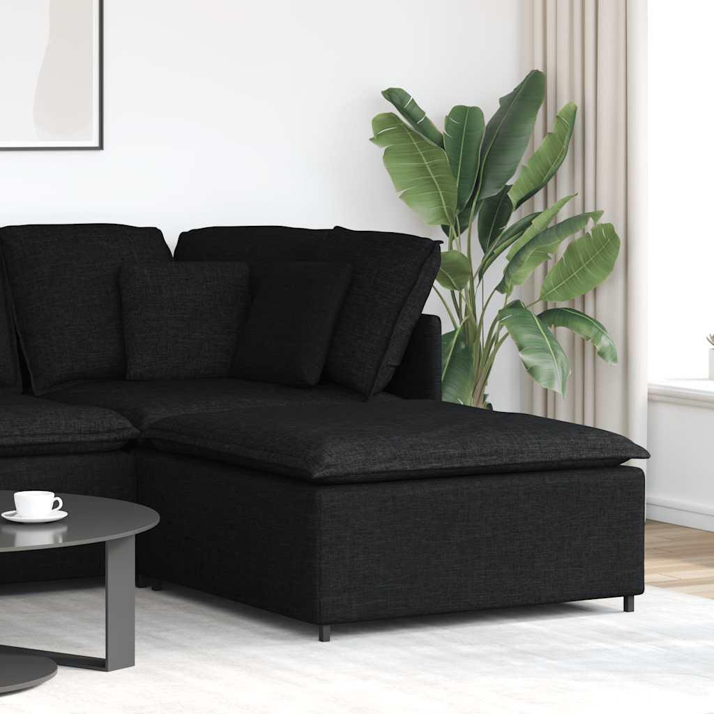 Modulær sofa fodskammel - sort stof 100×100×48 cm