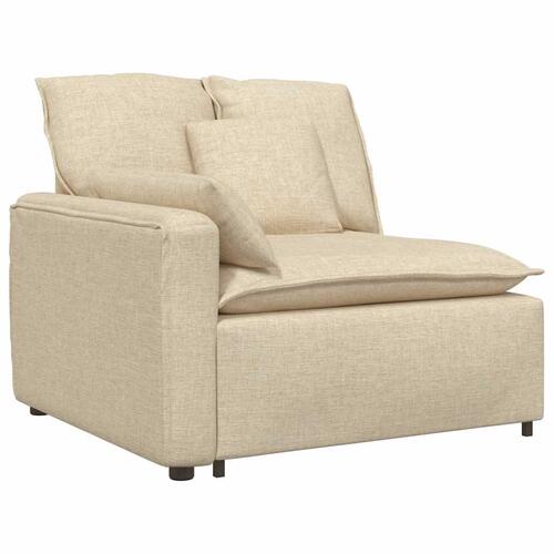 Modulsofa med hynder stof cremefarvet