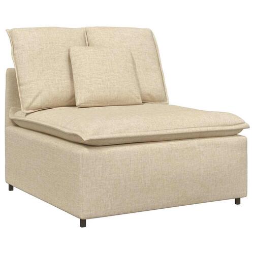 Modulsofa med hynder stof cremefarvet