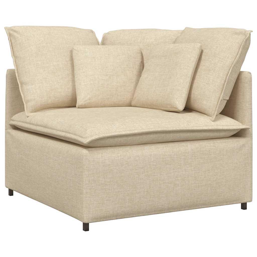 Modulsofa med hynder stof cremefarvet