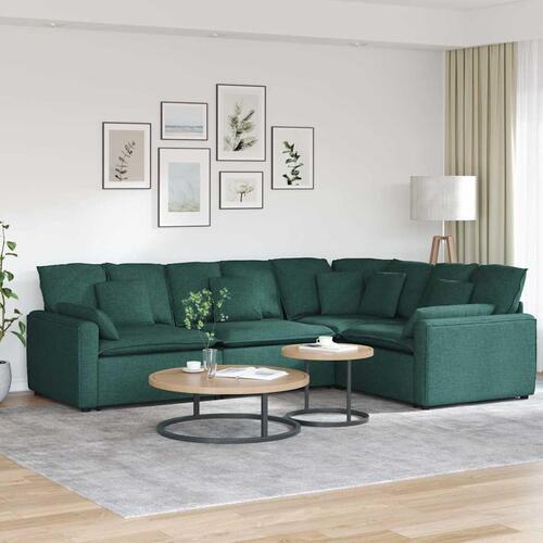 Modulsofa med hynder stof mørkegrøn