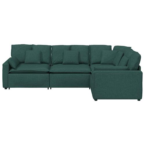 Modulsofa med hynder stof mørkegrøn