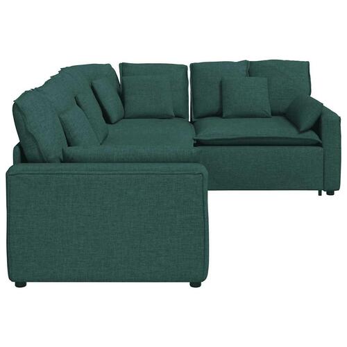 Modulsofa med hynder stof mørkegrøn