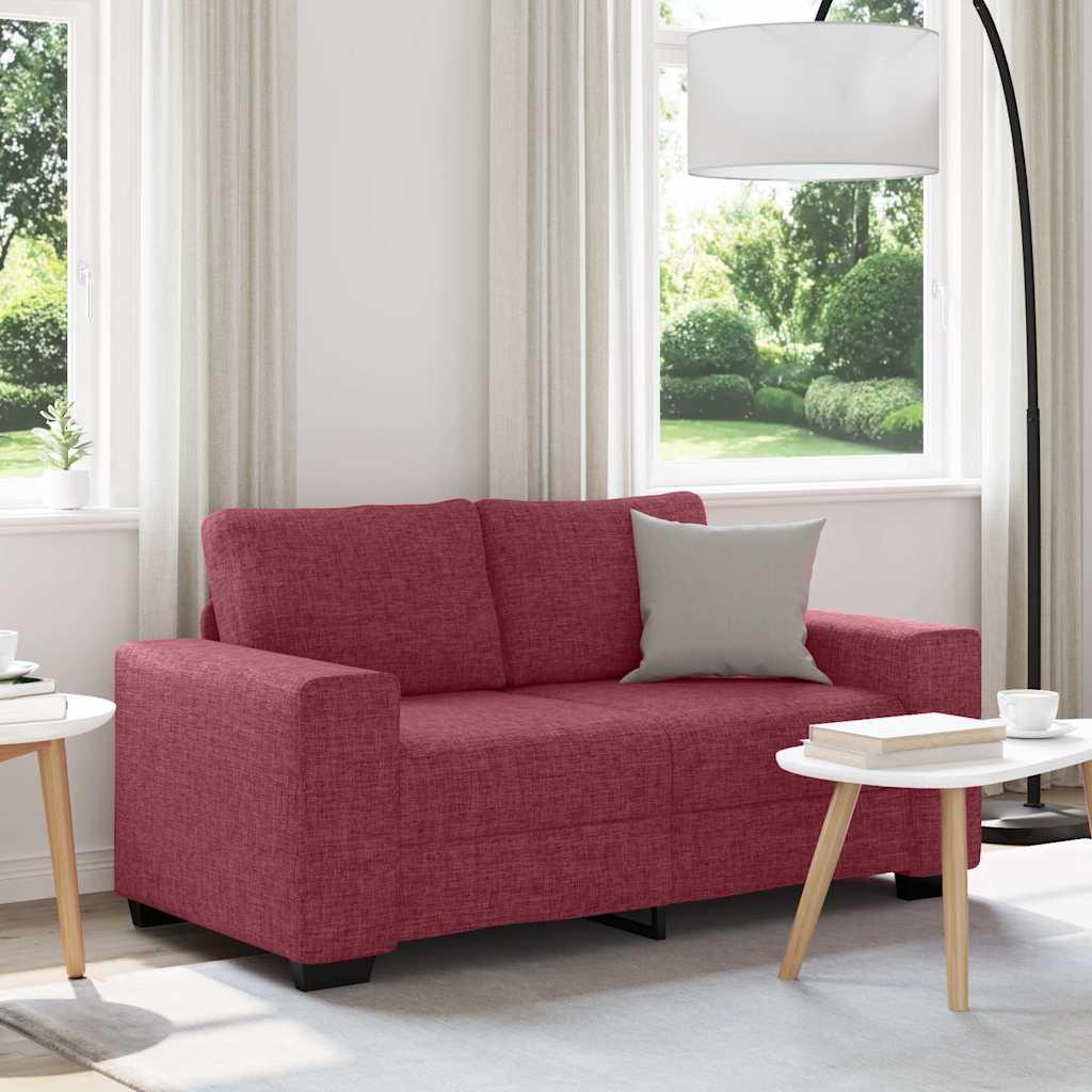 2-personers sofa 120 cm stof vinrød
