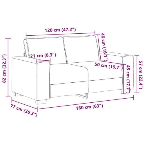 2-personers sofa 120 cm stof vinrød