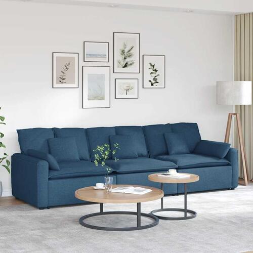 Modulsofa med hynder blå