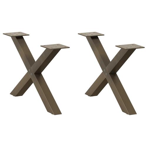 Sofabordben X-formet 2 stk. naturstål 50x(30-31) cm stål