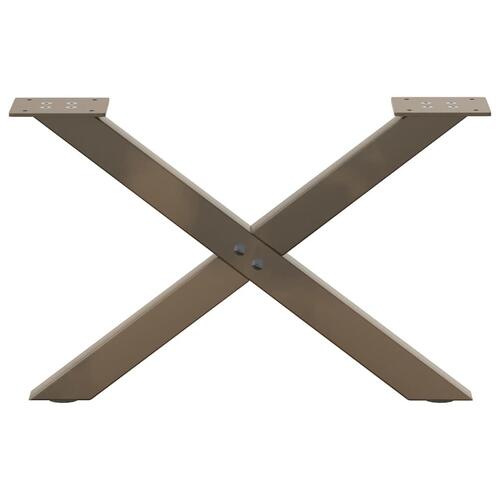 Sofabordben X-formet 2 stk. naturstål 50x(30-31) cm stål