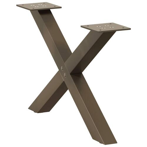 Sofabordben X-formet 2 stk. naturstål 50x(30-31) cm stål
