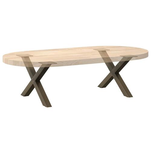 Sofabordben X-formet 2 stk. naturstål 50x(30-31) cm stål