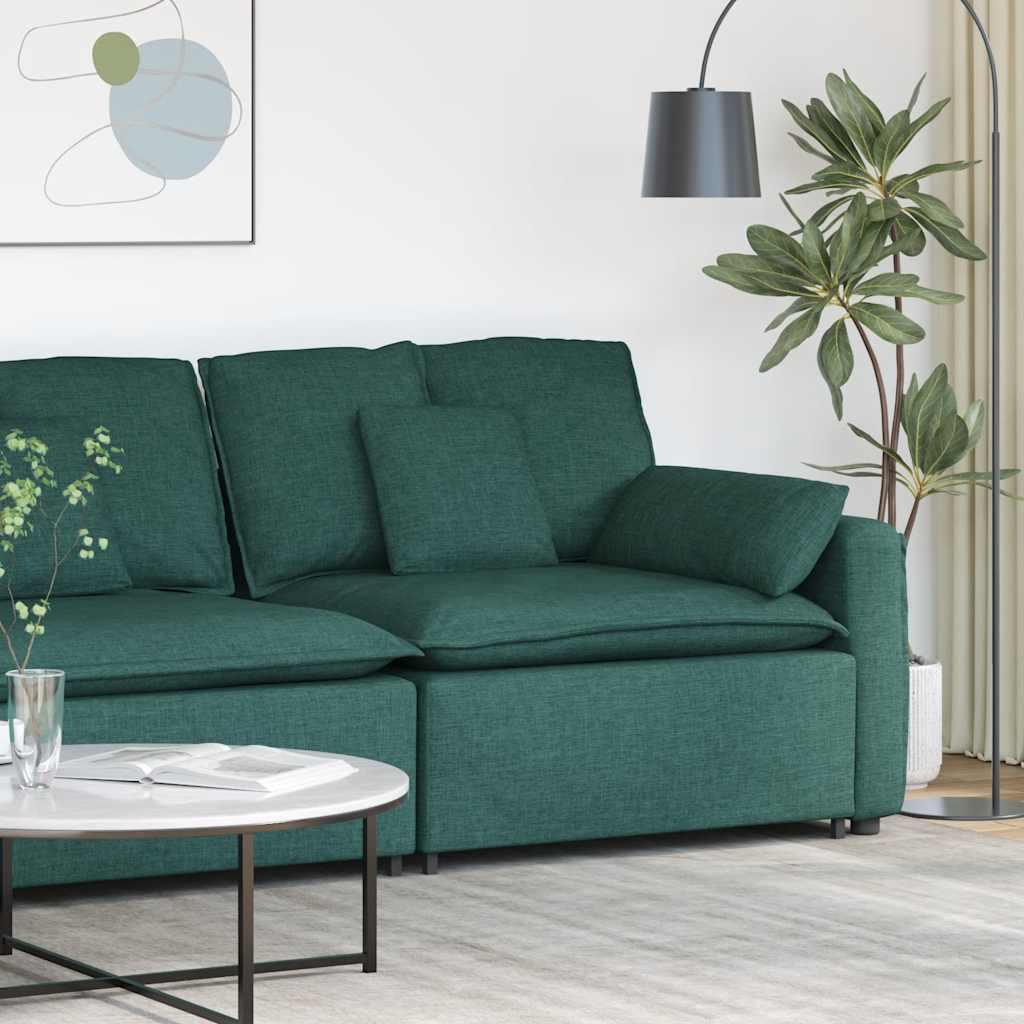 Modulopbygget sofaarmlænsendemodul med hynder 100 cm mørkegrøn
