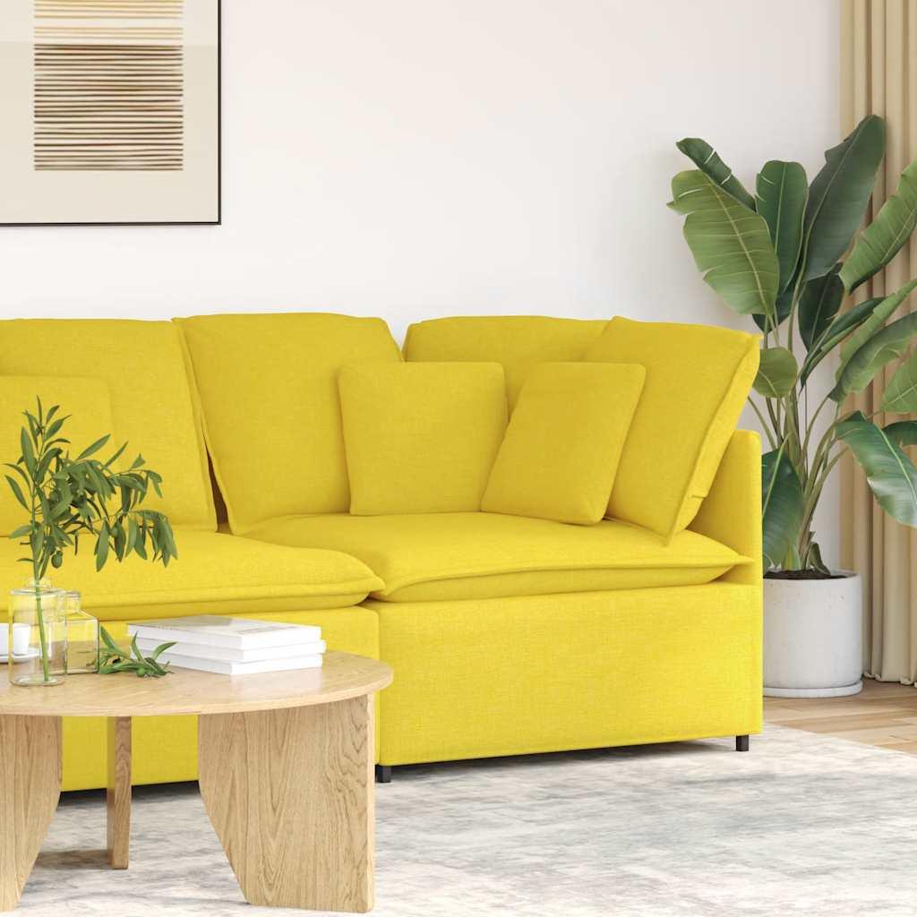 Modulsofa hjørnemodul med hynder 100 cm lysegul