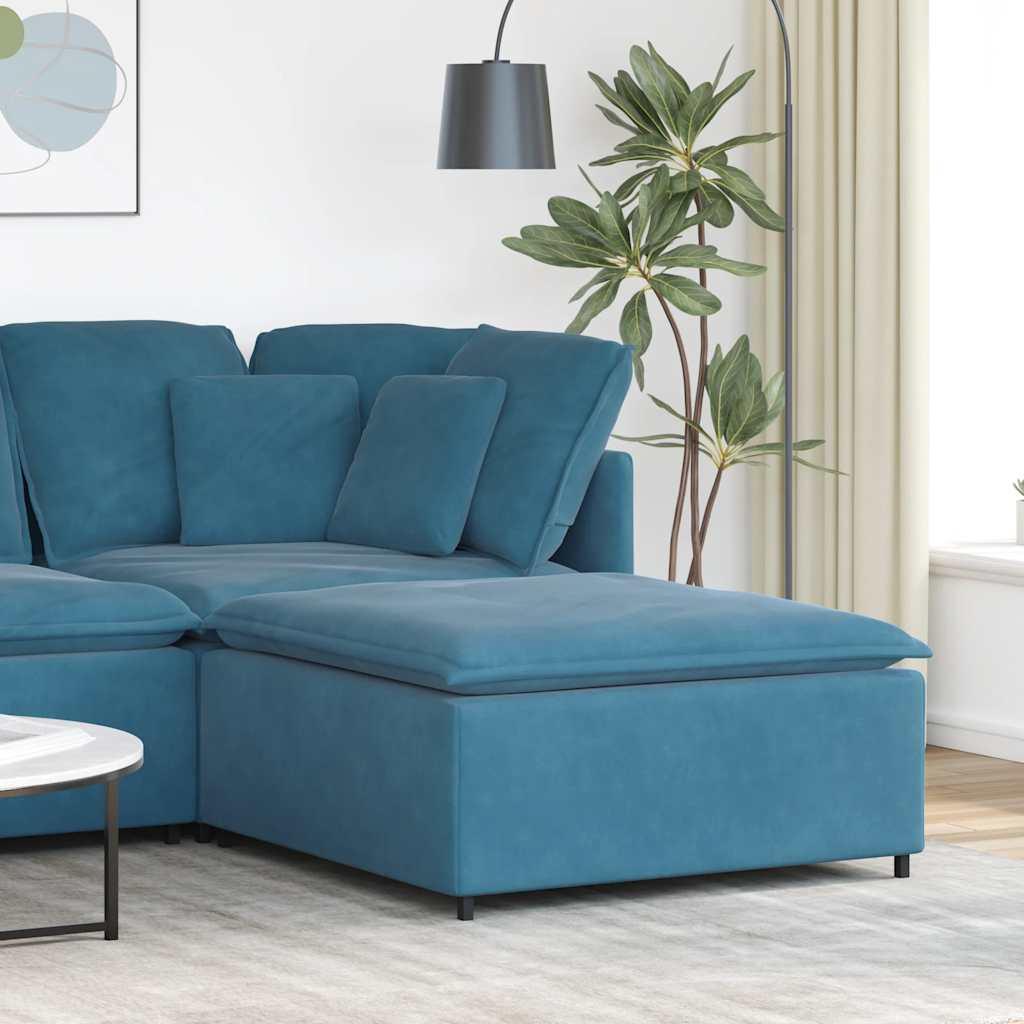 Modulær sofa fodskammel modul 100x100x48 cm blå
