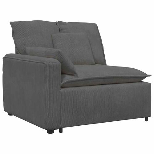 Modulsofa med fodskammel og hynder mørkegrå