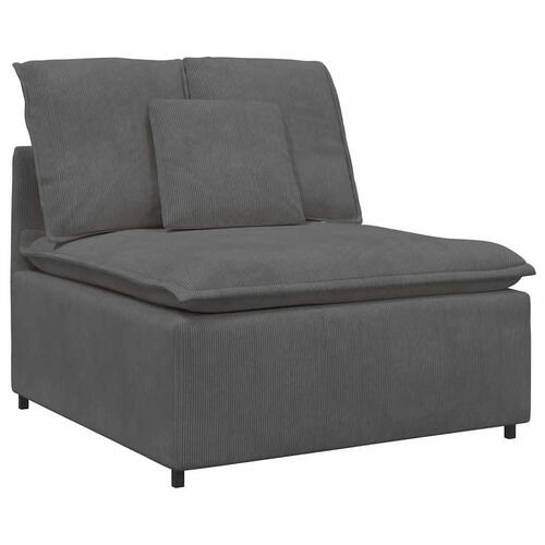 Modulsofa med fodskammel og hynder mørkegrå